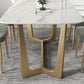 Rectangle Dining Set 1/5/7 Pcs Sintered Stone Top Table with Upholstered Chairs