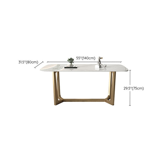 Juego de comedor rectangular 1/5/7 PCS Mesa de piedra sinterizada con sillas tapizadas