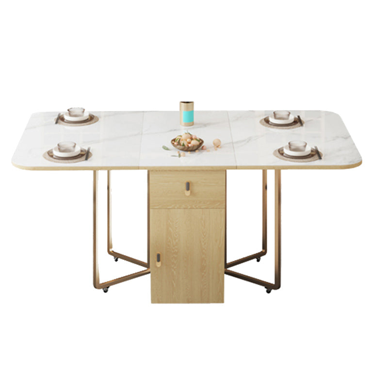 Folding Dining Table Set 1/3/5/7 Pcs Stone Top Dining Table with Upholstered Chairs Dining Table Unavailable Clearhalo 'Dining Room Sets' 'Dining Tables & Seating' 'dining_room_set' 'furn' 'furn_dining_room_set' 'Furniture' 'Kitchen & Dining Furniture' 6543896