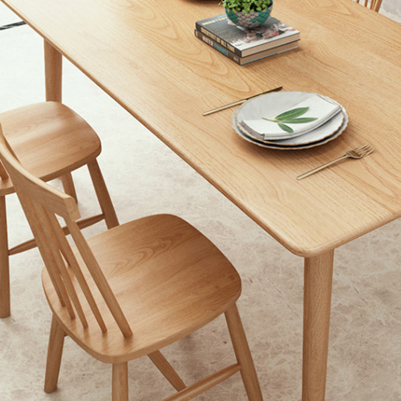 Contemporary 1/2/5/7 Pieces Furniture Rectangle Solid Wood Dining Table Set in Natural Clearhalo 'Dining Room Sets' 'Dining Tables & Seating' 'dining_room_set' 'furn' 'furn_dining_room_set' 'Furniture' 'Kitchen & Dining Furniture' 6543914