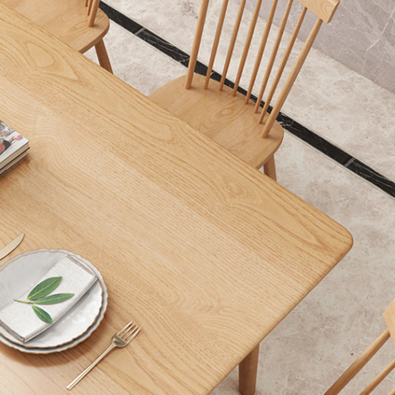 Contemporary 1/2/5/7 Pieces Furniture Rectangle Solid Wood Dining Table Set in Natural Clearhalo 'Dining Room Sets' 'Dining Tables & Seating' 'dining_room_set' 'furn' 'furn_dining_room_set' 'Furniture' 'Kitchen & Dining Furniture' 6543915