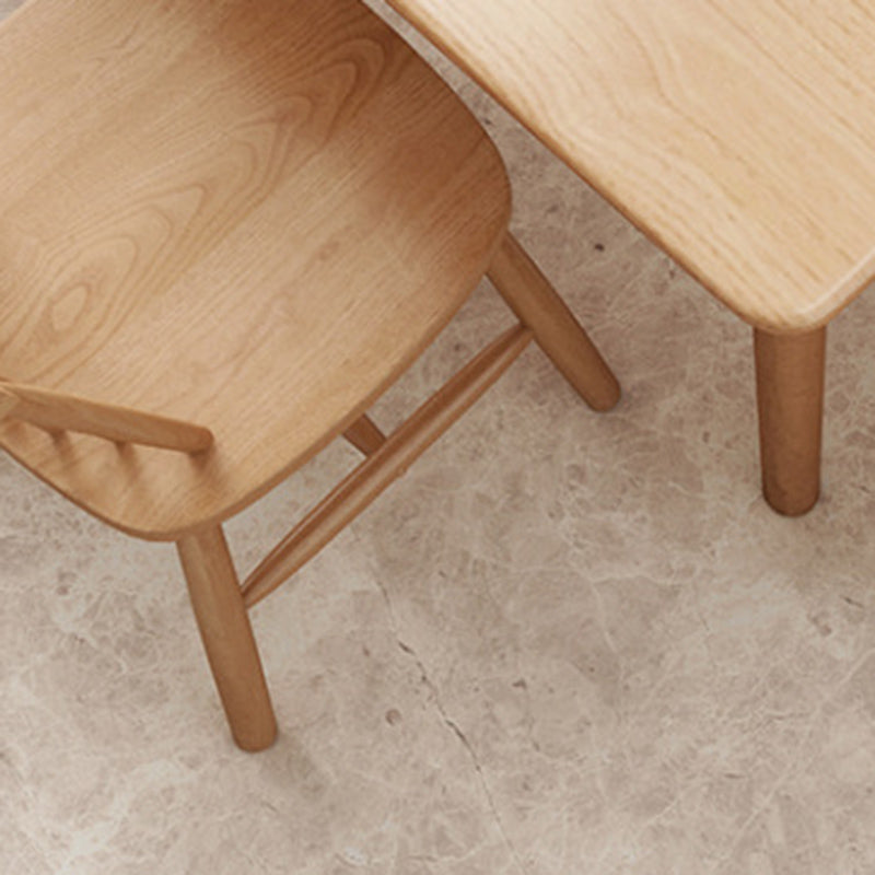 Contemporary 1/2/5/7 Pieces Furniture Rectangle Solid Wood Dining Table Set in Natural Clearhalo 'Dining Room Sets' 'Dining Tables & Seating' 'dining_room_set' 'furn' 'furn_dining_room_set' 'Furniture' 'Kitchen & Dining Furniture' 6543917