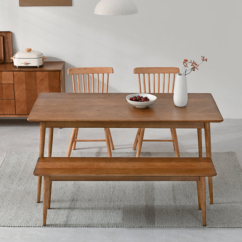Moderne eetgelegenheid 1/4 PCS Massief houten eettafel en stoelen met bank