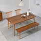 Moderne eetgelegenheid 1/4 PCS Massief houten eettafel en stoelen met bank
