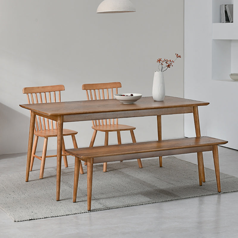 Moderne eetgelegenheid 1/4 PCS Massief houten eettafel en stoelen met bank