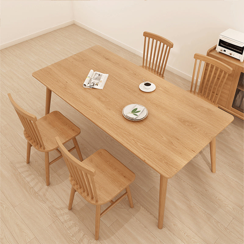Set da pranzo in legno massiccio 1/5 pezzi tavolo da pranzo rettangolare con sedie posteriori a stecca