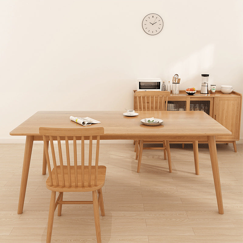 Set da pranzo in legno massiccio 1/5 pezzi tavolo da pranzo rettangolare con sedie posteriori a stecca