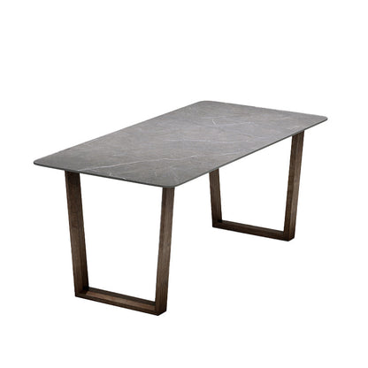 Modern 1/4/5/7 Pieces Dining Furniture Stone Rectangle Dining Chairs Set in Gray Grey 79"L x 31"W Clearhalo 'Dining Room Sets' 'Dining Tables & Seating' 'dining_room_set' 'furn' 'furn_dining_room_set' 'Furniture' 'Kitchen & Dining Furniture' 6543969