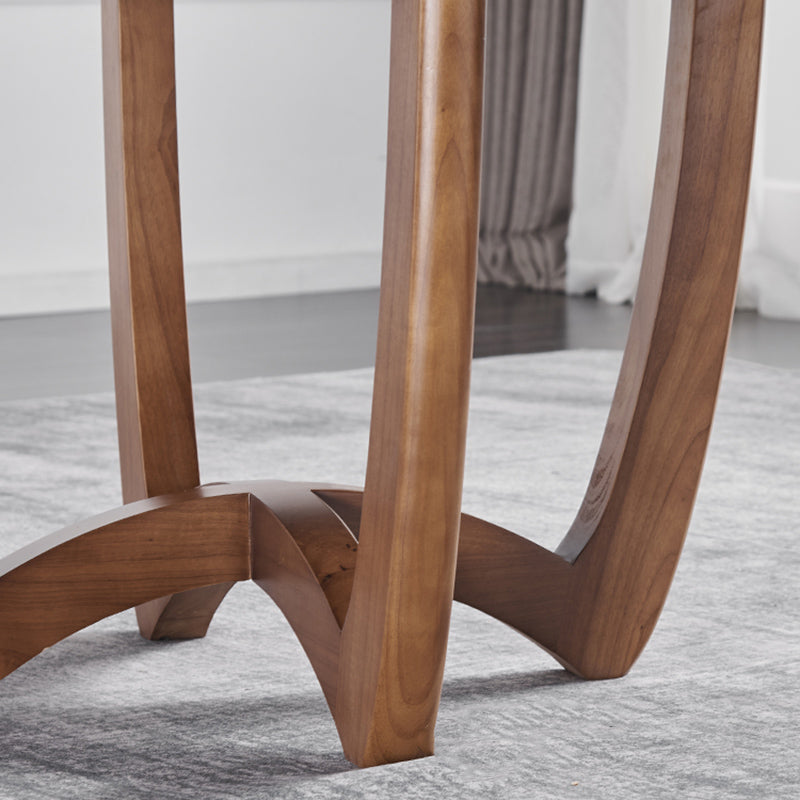 Modern Dining Set 1/4/5/7 Pcs Round Solid Wood Dining Table and Armless Chairs