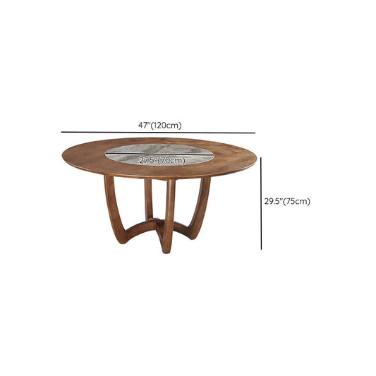 Juego de comedor moderno 1/4/5/7 Pcs Mesa de comedor de madera maciza redonda y sillas sin brazos