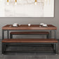 Contemporary 1/3 Pieces Furniture Rectangle Solid Wood Dining Table Set in Brown