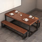 Contemporary 1/3 Pieces Furniture Rectangle Solid Wood Dining Table Set in Brown