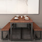 Contemporary 1/3 Pieces Furniture Rectangle Solid Wood Dining Table Set in Brown