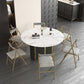 Modern Dining Set 1/3/7 Pcs Sintered Stone Top Dining Table with Folding Chairs