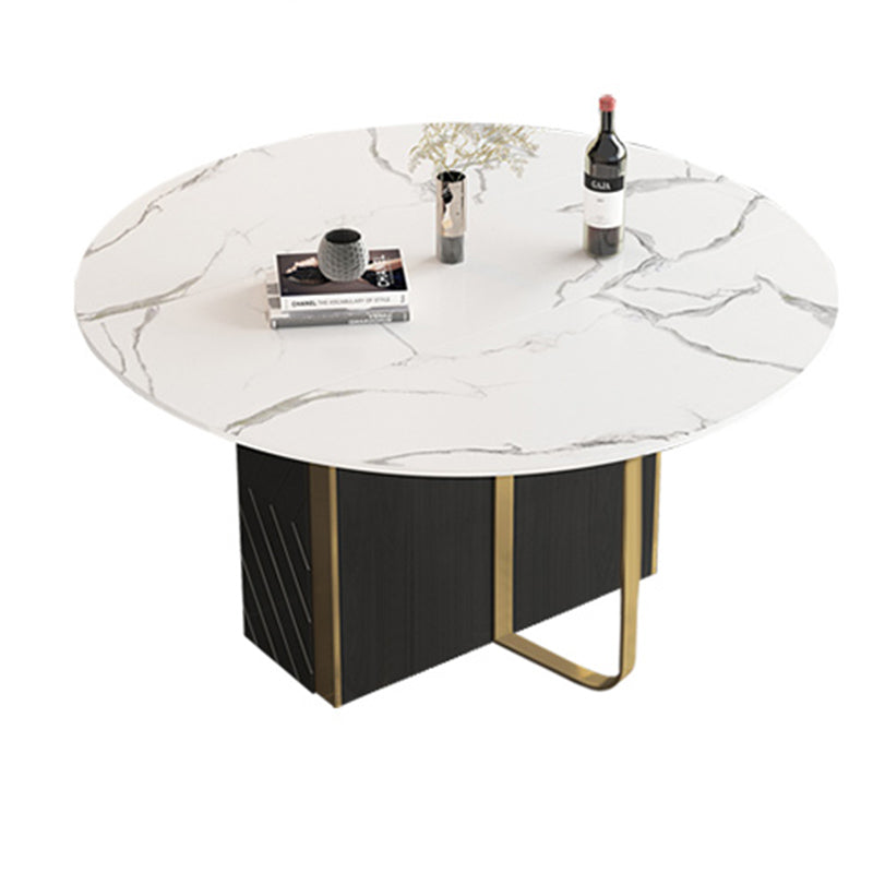 Modern Dining Set 1/3/7 Pcs Sintered Stone Top Dining Table with Folding Chairs