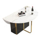 Modern Dining Set 1/3/7 Pcs Sintered Stone Top Dining Table with Folding Chairs