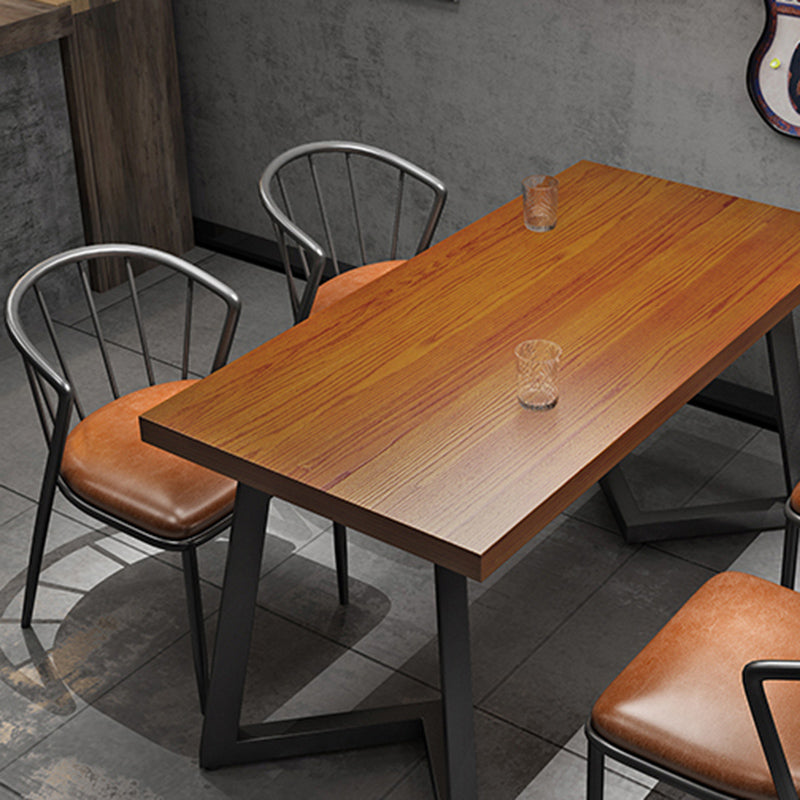 Juego de comedor industrial 1/3/5 PCS Mesa de comedor de madera maciza con sillas tapizadas