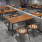 Juego de comedor industrial 1/3/5 PCS Mesa de comedor de madera maciza con sillas tapizadas