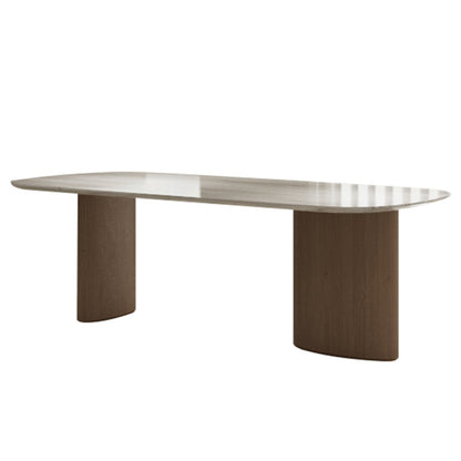 Ensemble de restauration moderne 1/5 pcs table à manger en marbre avec chaises rembourrées