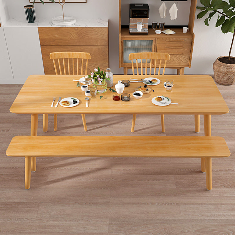 Ensemble de restauration en bois massif 1/4/5 PCS Table à manger rectangle avec chaises à dos de lattes