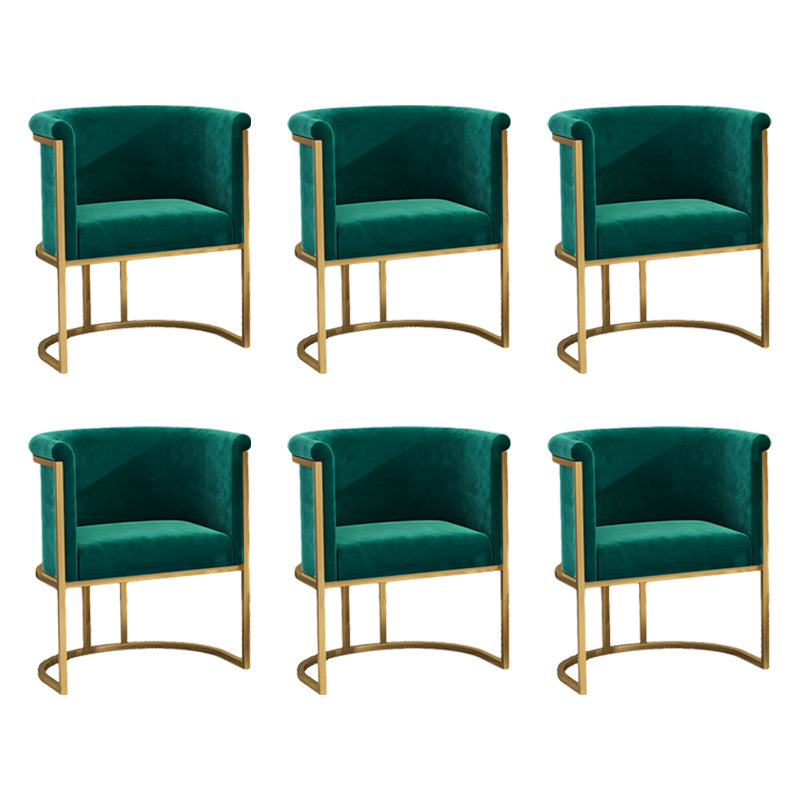 Chaise de bras rembourré en velours en or chaise de salle à manger pour salle à manger