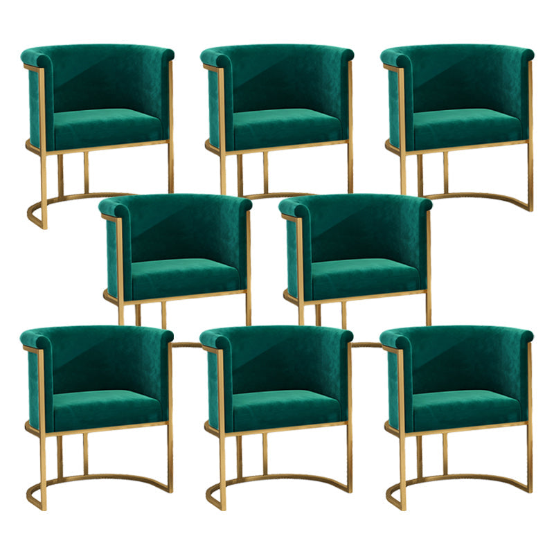 Chaise de bras rembourré en velours en or chaise de salle à manger pour salle à manger