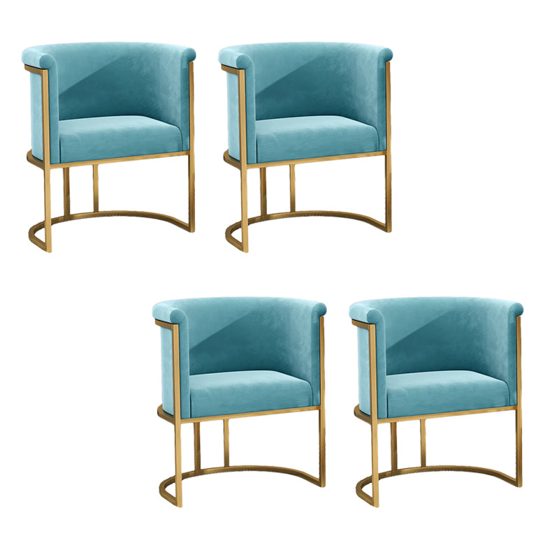 Chaise de bras rembourré en velours en or chaise de salle à manger pour salle à manger