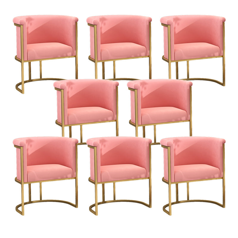 Chaise de bras rembourré en velours en or chaise de salle à manger pour salle à manger