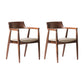 Home Kitchen Chair Open Back Solid Wood Dining Arm Chair in Brown 2 Piece Set Clearhalo 'Dining Chairs' 'Dining Tables & Seating' 'dining_chair' 'furn' 'furn_dining_chair' 'Furniture' 'Kitchen & Dining Furniture' 6544173