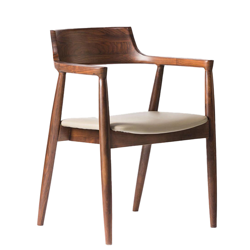 Home Kitchen Chair Open Back Solid Wood Dining Arm Chair in Brown Clearhalo 'Dining Chairs' 'Dining Tables & Seating' 'dining_chair' 'furn' 'furn_dining_chair' 'Furniture' 'Kitchen & Dining Furniture' 6544180