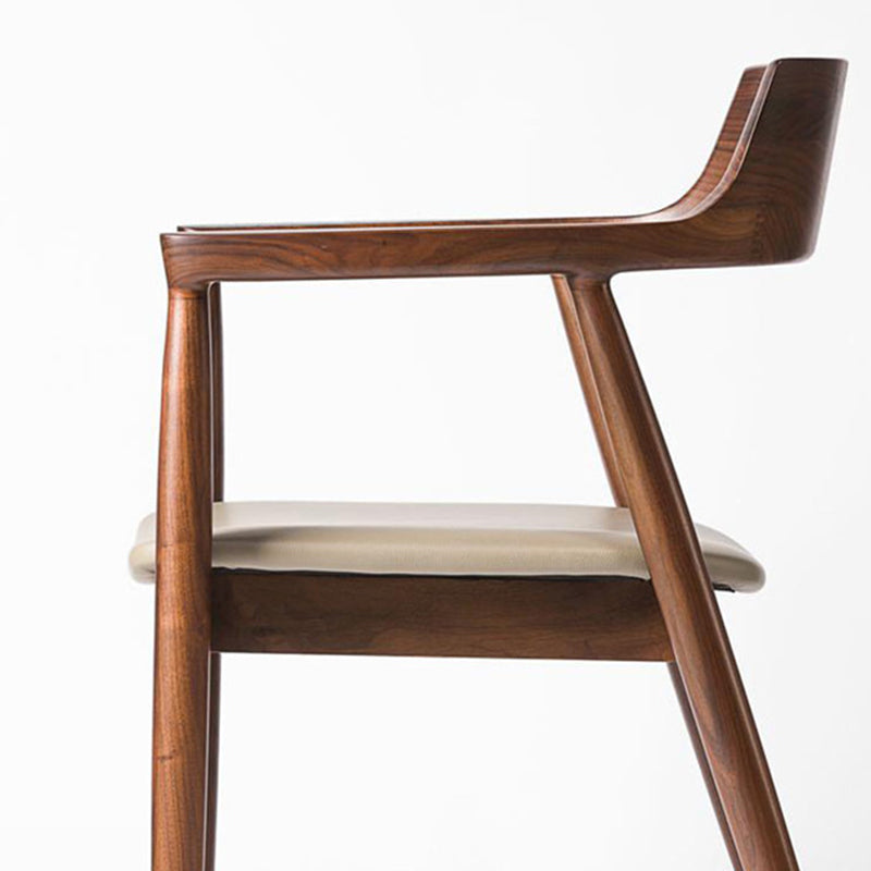 Home Kitchen Chair Open Back Solid Wood Dining Arm Chair in Brown Clearhalo 'Dining Chairs' 'Dining Tables & Seating' 'dining_chair' 'furn' 'furn_dining_chair' 'Furniture' 'Kitchen & Dining Furniture' 6544181