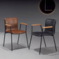 Industrial Faux Leather Dining Chairs Indoor-Outdoor Arm Chair Clearhalo 'Dining Chairs' 'Dining Tables & Seating' 'dining_chair' 'furn' 'furn_dining_chair' 'Furniture' 'Kitchen & Dining Furniture' 6544188