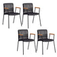 Industrial Faux Leather Dining Chairs Indoor-Outdoor Arm Chair Black 4 Piece Set Clearhalo 'Dining Chairs' 'Dining Tables & Seating' 'dining_chair' 'furn' 'furn_dining_chair' 'Furniture' 'Kitchen & Dining Furniture' 6544189