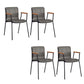 Industrial Faux Leather Dining Chairs Indoor-Outdoor Arm Chair Black-Gray 4 Piece Set Clearhalo 'Dining Chairs' 'Dining Tables & Seating' 'dining_chair' 'furn' 'furn_dining_chair' 'Furniture' 'Kitchen & Dining Furniture' 6544197