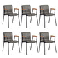 Industrial Faux Leather Dining Chairs Indoor-Outdoor Arm Chair Black-Gray 6 Piece Set Clearhalo 'Dining Chairs' 'Dining Tables & Seating' 'dining_chair' 'furn' 'furn_dining_chair' 'Furniture' 'Kitchen & Dining Furniture' 6544199