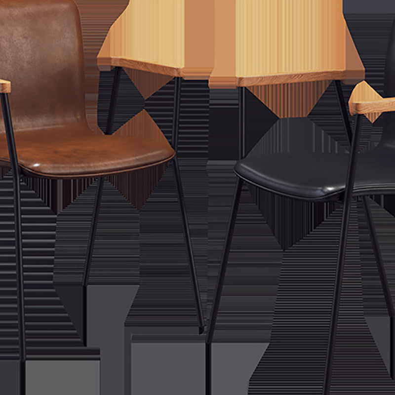 Industrial Faux Leather Dining Chairs Indoor-Outdoor Arm Chair Clearhalo 'Dining Chairs' 'Dining Tables & Seating' 'dining_chair' 'furn' 'furn_dining_chair' 'Furniture' 'Kitchen & Dining Furniture' 6544202