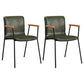 Industrial Faux Leather Dining Chairs Indoor-Outdoor Arm Chair Black Green 2 Piece Set Clearhalo 'Dining Chairs' 'Dining Tables & Seating' 'dining_chair' 'furn' 'furn_dining_chair' 'Furniture' 'Kitchen & Dining Furniture' 6544203