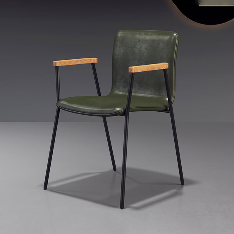 Industrial Faux Leather Dining Chairs Indoor-Outdoor Arm Chair Clearhalo 'Dining Chairs' 'Dining Tables & Seating' 'dining_chair' 'furn' 'furn_dining_chair' 'Furniture' 'Kitchen & Dining Furniture' 6544204