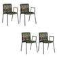 Industrial Faux Leather Dining Chairs Indoor-Outdoor Arm Chair Black Green 4 Piece Set Clearhalo 'Dining Chairs' 'Dining Tables & Seating' 'dining_chair' 'furn' 'furn_dining_chair' 'Furniture' 'Kitchen & Dining Furniture' 6544205