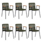 Industrial Faux Leather Dining Chairs Indoor-Outdoor Arm Chair Black Green 6 Piece Set Clearhalo 'Dining Chairs' 'Dining Tables & Seating' 'dining_chair' 'furn' 'furn_dining_chair' 'Furniture' 'Kitchen & Dining Furniture' 6544206