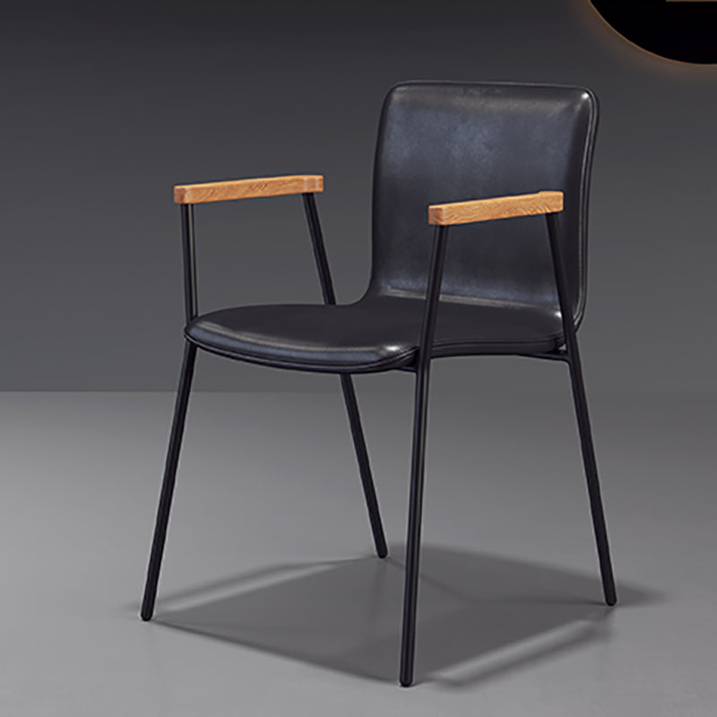 Industrial Faux Leather Dining Chairs Indoor-Outdoor Arm Chair Clearhalo 'Dining Chairs' 'Dining Tables & Seating' 'dining_chair' 'furn' 'furn_dining_chair' 'Furniture' 'Kitchen & Dining Furniture' 6544207