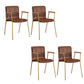 Industrial Faux Leather Dining Chairs Indoor-Outdoor Arm Chair Red Gold 4 Piece Set Clearhalo 'Dining Chairs' 'Dining Tables & Seating' 'dining_chair' 'furn' 'furn_dining_chair' 'Furniture' 'Kitchen & Dining Furniture' 6544221