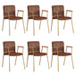 Industrial Faux Leather Dining Chairs Indoor-Outdoor Arm Chair Red Gold 6 Piece Set Clearhalo 'Dining Chairs' 'Dining Tables & Seating' 'dining_chair' 'furn' 'furn_dining_chair' 'Furniture' 'Kitchen & Dining Furniture' 6544222