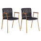 Industrial Faux Leather Dining Chairs Indoor-Outdoor Arm Chair Gold-Black 2 Piece Set Clearhalo 'Dining Chairs' 'Dining Tables & Seating' 'dining_chair' 'furn' 'furn_dining_chair' 'Furniture' 'Kitchen & Dining Furniture' 6544225