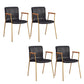 Industrial Faux Leather Dining Chairs Indoor-Outdoor Arm Chair Gold-Black 4 Piece Set Clearhalo 'Dining Chairs' 'Dining Tables & Seating' 'dining_chair' 'furn' 'furn_dining_chair' 'Furniture' 'Kitchen & Dining Furniture' 6544226