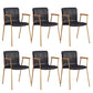 Industrial Faux Leather Dining Chairs Indoor-Outdoor Arm Chair Gold-Black 6 Piece Set Clearhalo 'Dining Chairs' 'Dining Tables & Seating' 'dining_chair' 'furn' 'furn_dining_chair' 'Furniture' 'Kitchen & Dining Furniture' 6544227