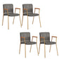 Industrial Faux Leather Dining Chairs Indoor-Outdoor Arm Chair Gold-grey 4 Piece Set Clearhalo 'Dining Chairs' 'Dining Tables & Seating' 'dining_chair' 'furn' 'furn_dining_chair' 'Furniture' 'Kitchen & Dining Furniture' 6544230