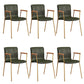 Industrial Faux Leather Dining Chairs Indoor-Outdoor Arm Chair Gold-Green 6 Piece Set Clearhalo 'Dining Chairs' 'Dining Tables & Seating' 'dining_chair' 'furn' 'furn_dining_chair' 'Furniture' 'Kitchen & Dining Furniture' 6544235