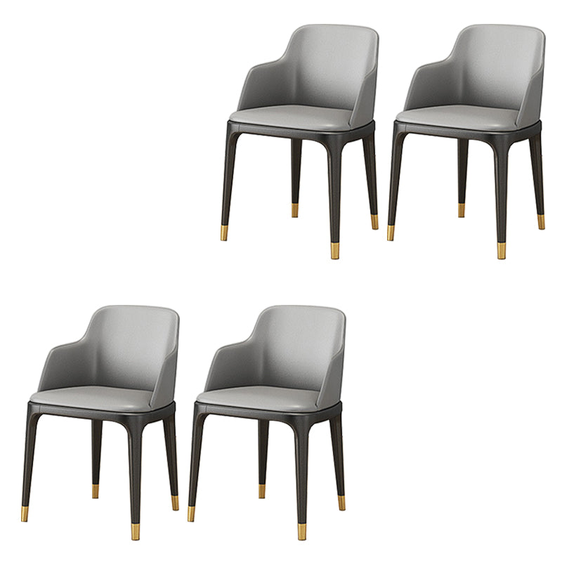Industrial Dining Accent Chair Upholstered Indoor Chair in Gray With Arms 4 Piece Set Clearhalo 'Dining Chairs' 'Dining Tables & Seating' 'dining_chair' 'furn' 'furn_dining_chair' 'Furniture' 'Kitchen & Dining Furniture' 6544242