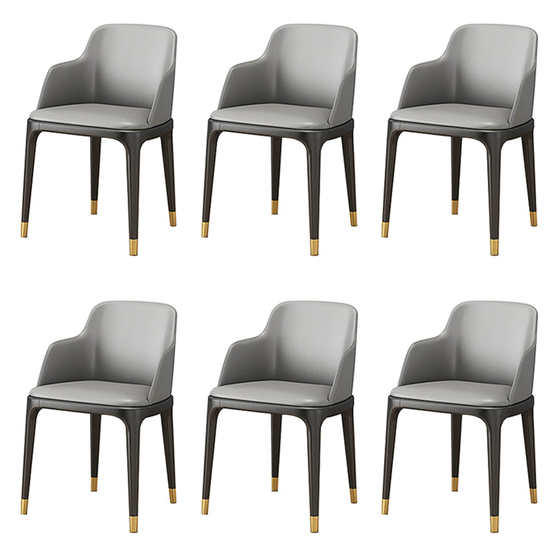 Industrial Dining Accent Chair Upholstered Indoor Chair in Gray With Arms 6 Piece Set Clearhalo 'Dining Chairs' 'Dining Tables & Seating' 'dining_chair' 'furn' 'furn_dining_chair' 'Furniture' 'Kitchen & Dining Furniture' 6544244